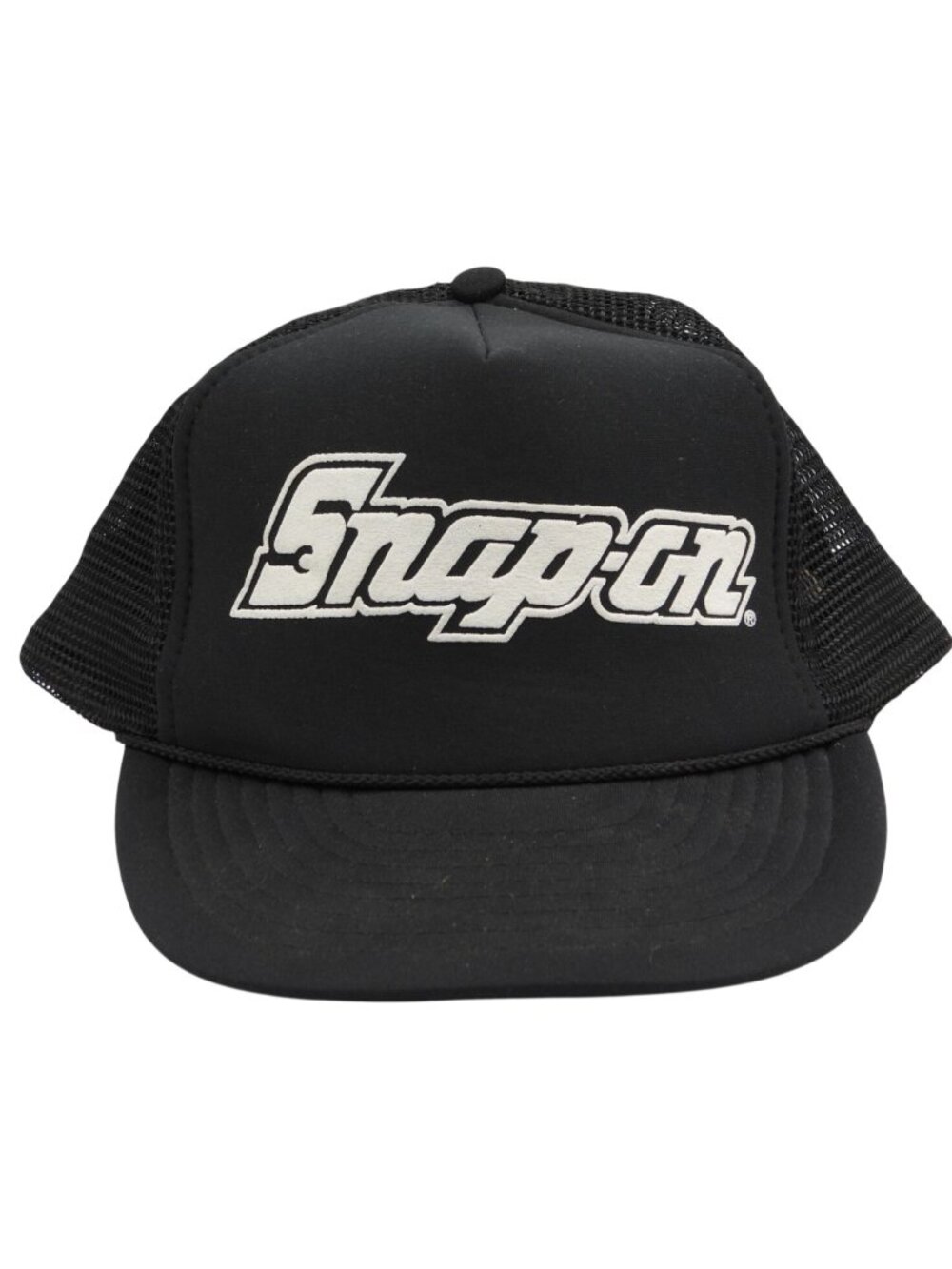 Vintage Snap On Tool Nissin Black Snapback Mesh Trucker Hat Cap Made in USA